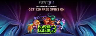 Velvet Spin Casino - Exclusive 120 No Deposit FS Bonus Code on Bubble Bubble 3