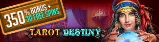 Spin Oasis Casino - 350% Deposit Bonus + 30 Free Spins on Tarot Destiny