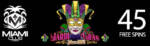 Miami Club Casino - 45 No Deposit FS on Mardi Gras + 100% Bonus + 30 FS on Triple Paradise Riches 5-reel