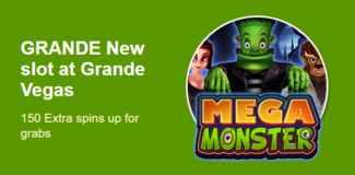 Grande Vegas Casino - 150% Bonus up to $300 and 50 Free Spins on Mega Monster