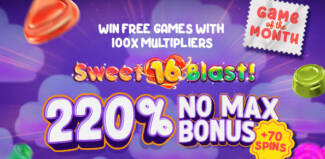 Raging Bull Casino - 220% No Max Bonus Code + 70 Free Spins on Sweet 16 Blast!