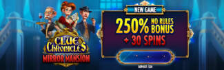 Raging Bull Casino - 250% Bonus Code + 30 Free Spins on Clue Chronicles Mirror Mansion