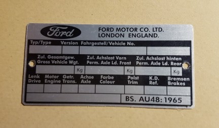 Ford chassis plate stamping #1