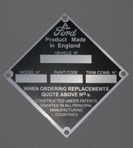 Ford chassis plate stamping #3