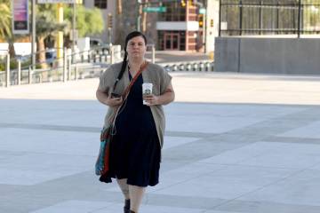 Sheena Siegel, one of Michele Fiore’s daughters, arrives for her mother’s fraud trial at th ...