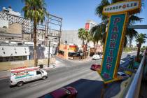 The Neonopolis underground parking garage is seen at 450 Fremont Street in downtown Las Vegas T ...