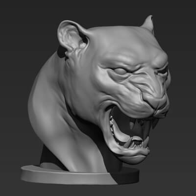 Jaguar Bust 3D Model