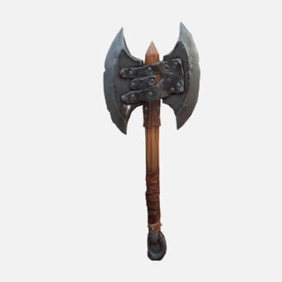 Cartoon War Ax 3D Model