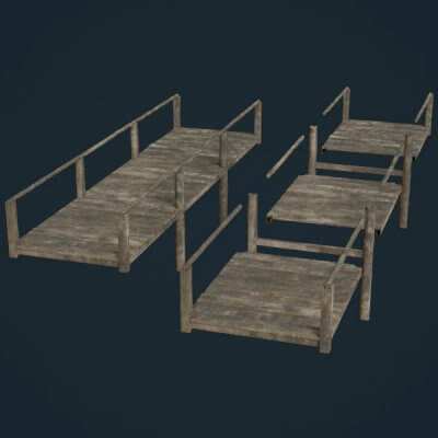 Plank Bridge 2B 3D Model