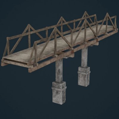 Plank Bridge 3B 3D Model