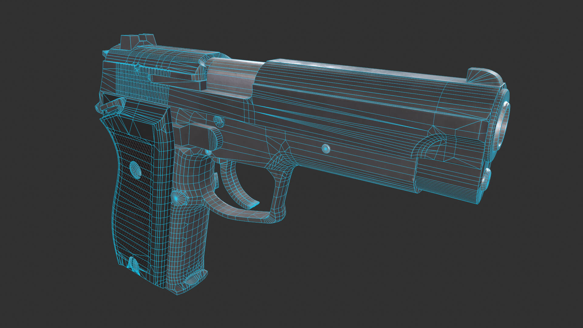 DP51 Semi-Automatic Pistol 3D Model