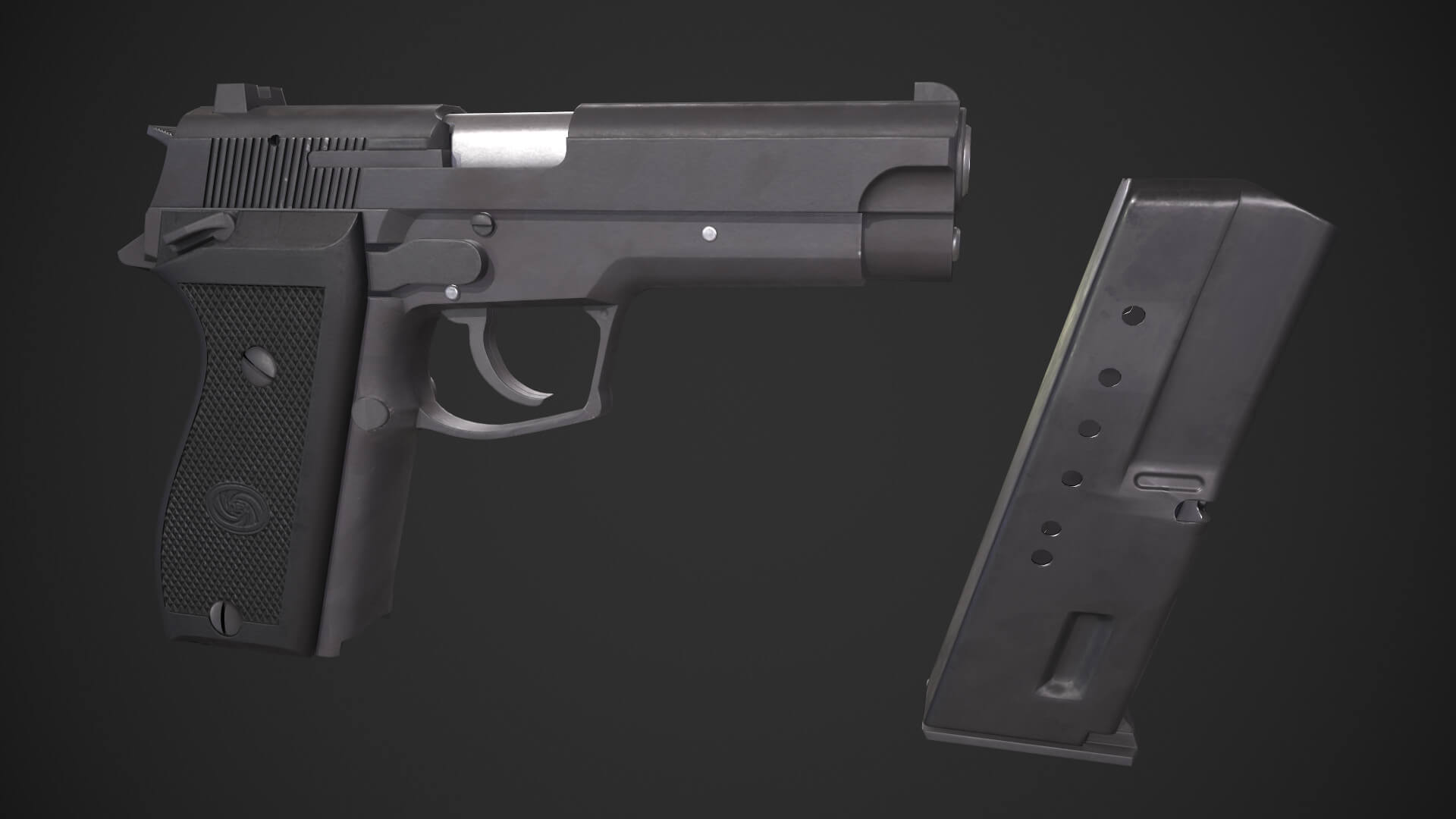 DP51 Semi-Automatic Pistol 3D Model