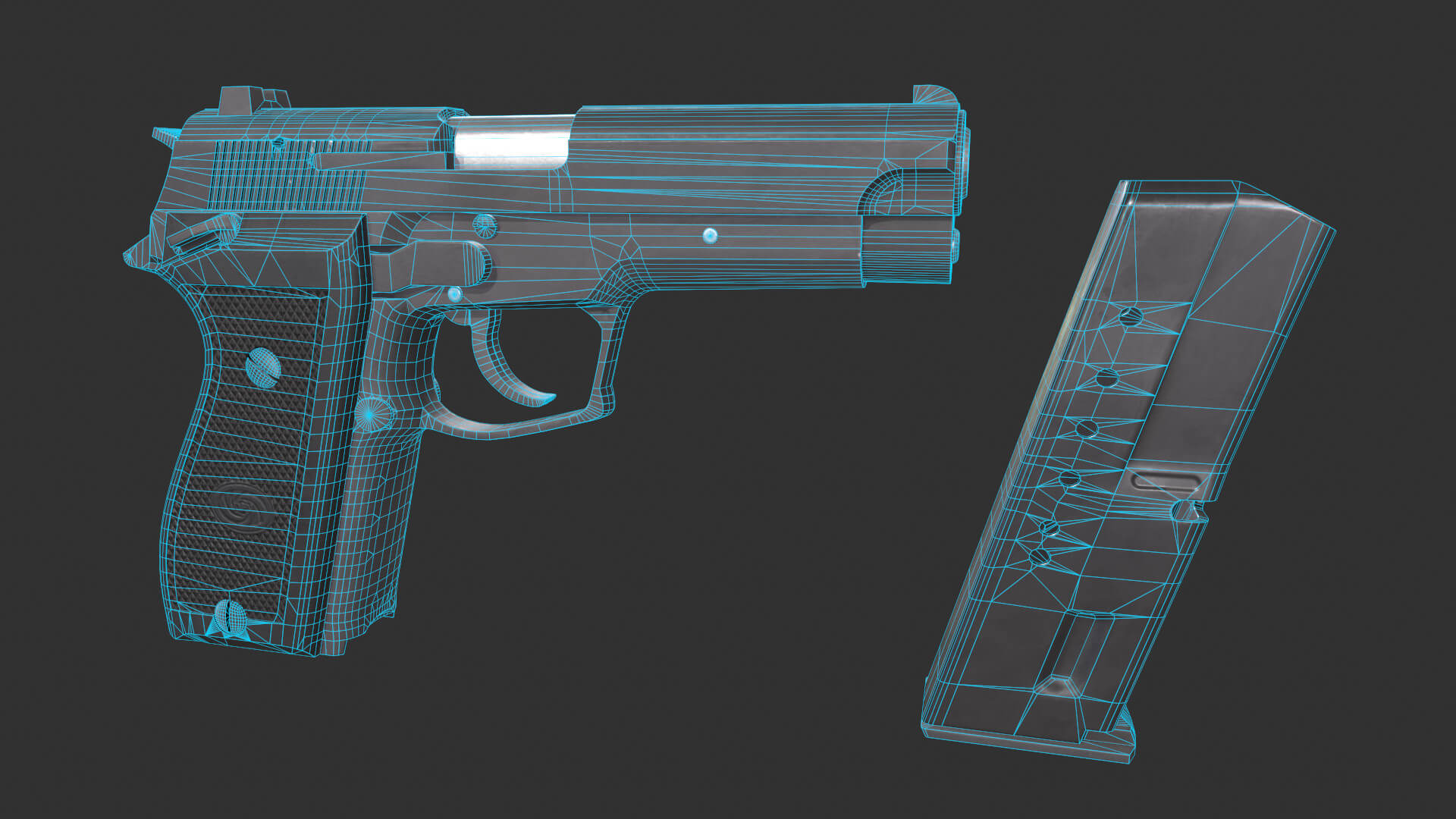 DP51 Semi-Automatic Pistol 3D Model