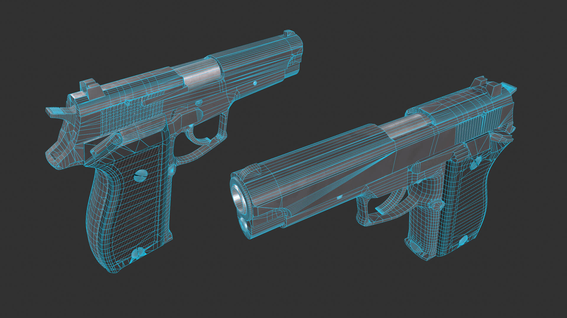 DP51 Semi-Automatic Pistol 3D Model