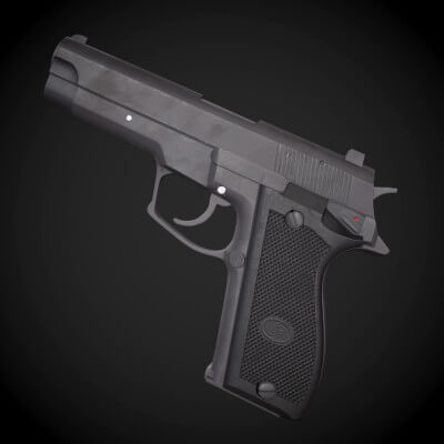 DP51 Semi-Automatic Pistol 3D Model