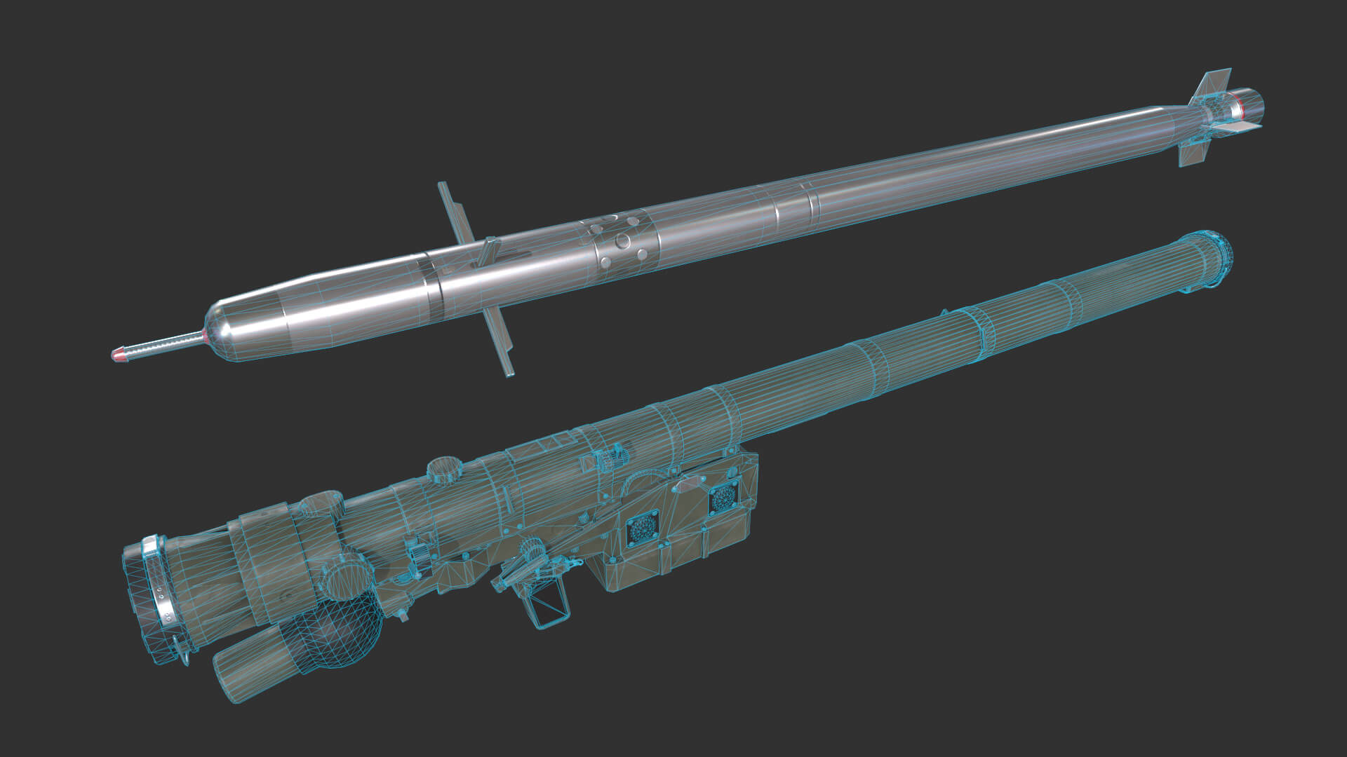 Igla 9K38 Missile Launcher 3D Model