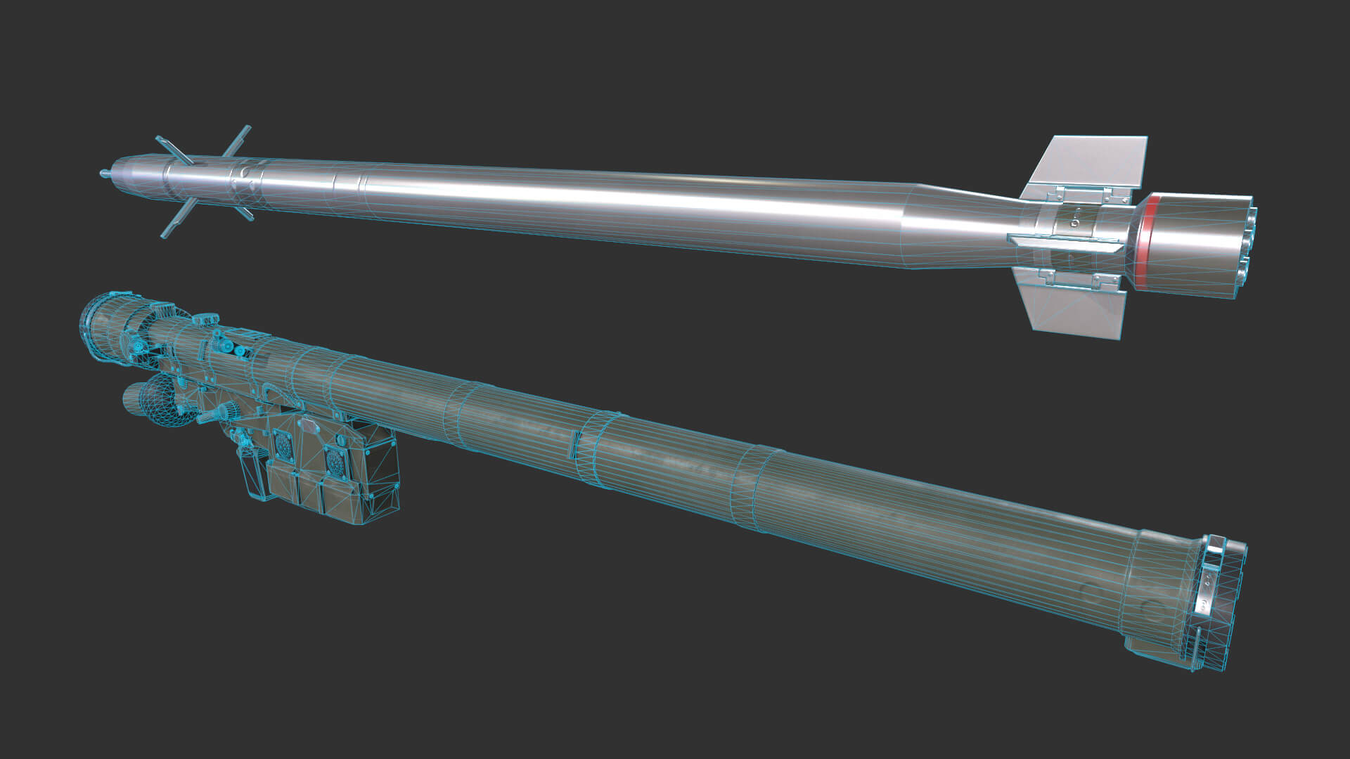 Igla 9K38 Missile Launcher 3D Model