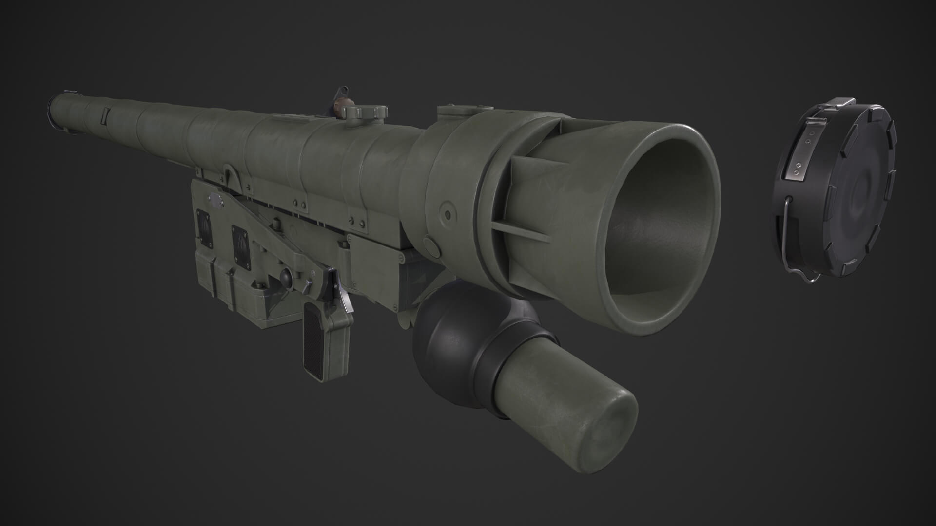 Igla 9K38 Missile Launcher 3D Model