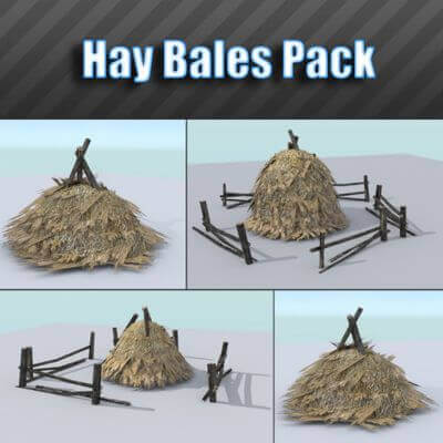 Hay Bales Pack 3D Model