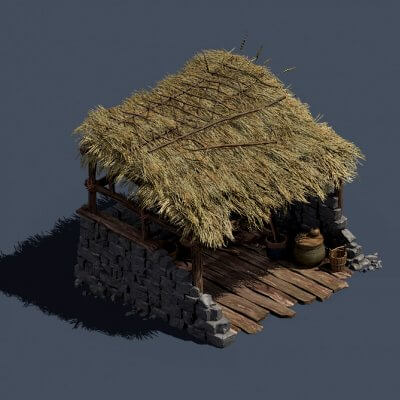 Grass Shed 3D Model