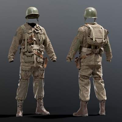 WWII US Soldier 3D Model