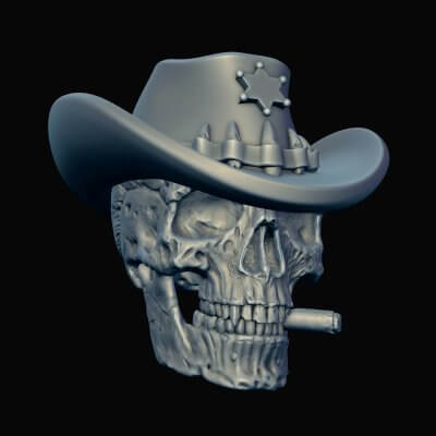 Skull Sheriff 3D Model