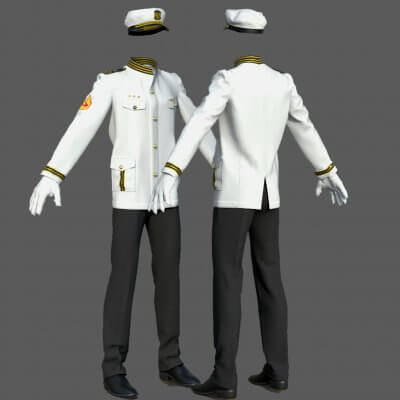 Marine Officer Uniform 3D Model