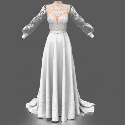 Wedding Dress 3D Model