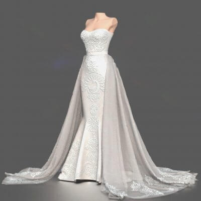 Wedding Dress 3D Model