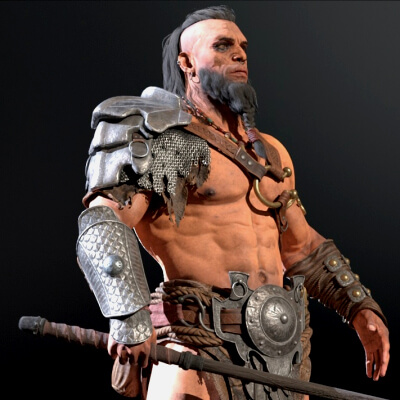 Barbarian Male 3D Model