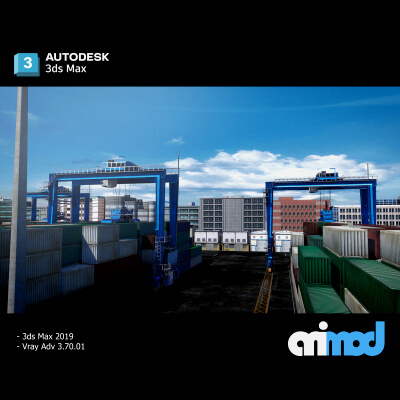 Container Yard 3D Model