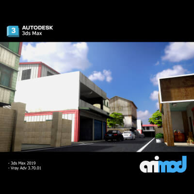 Tw Street Houses 3D Model