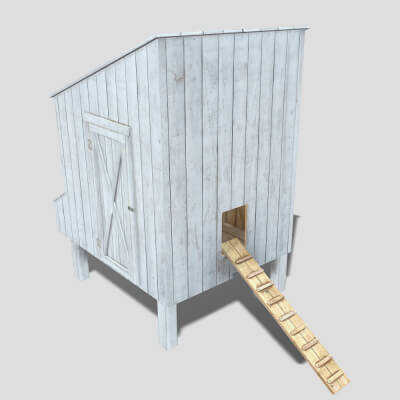 Chicken Coop Low Poly 3D Model