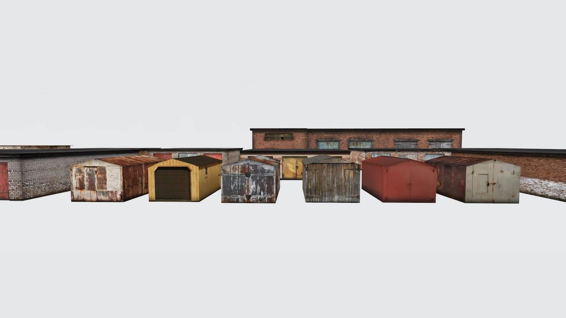 old Garage Pack 3D Model