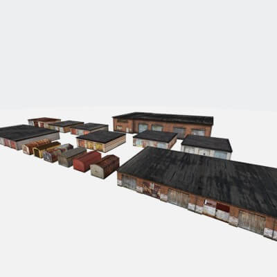 old Garage Pack 3D Model