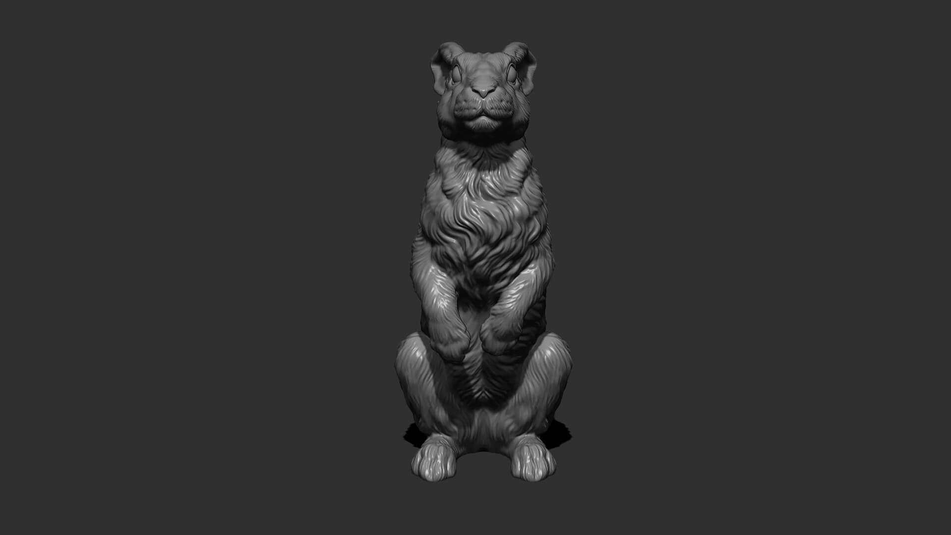 Hare Sitting 3D Model