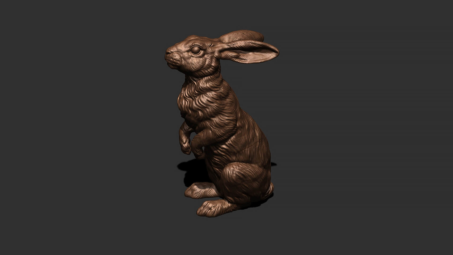 Hare Sitting 3D Model