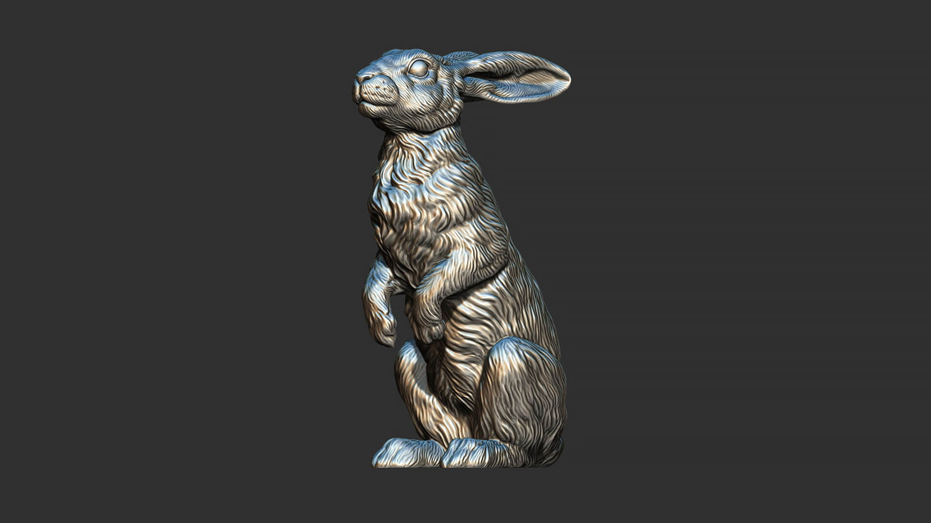 Hare Sitting 3D Model