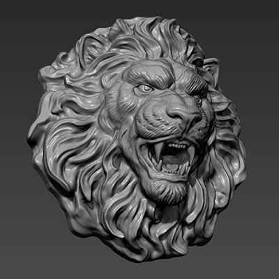 Lion Head 3D Model