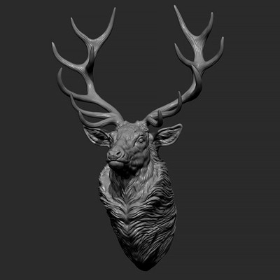 Red Deer Bust 3D Model