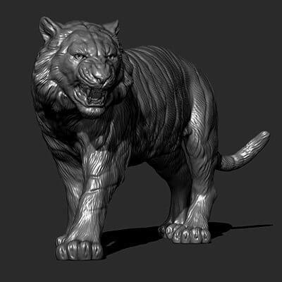 Tiger Statue 3D Model