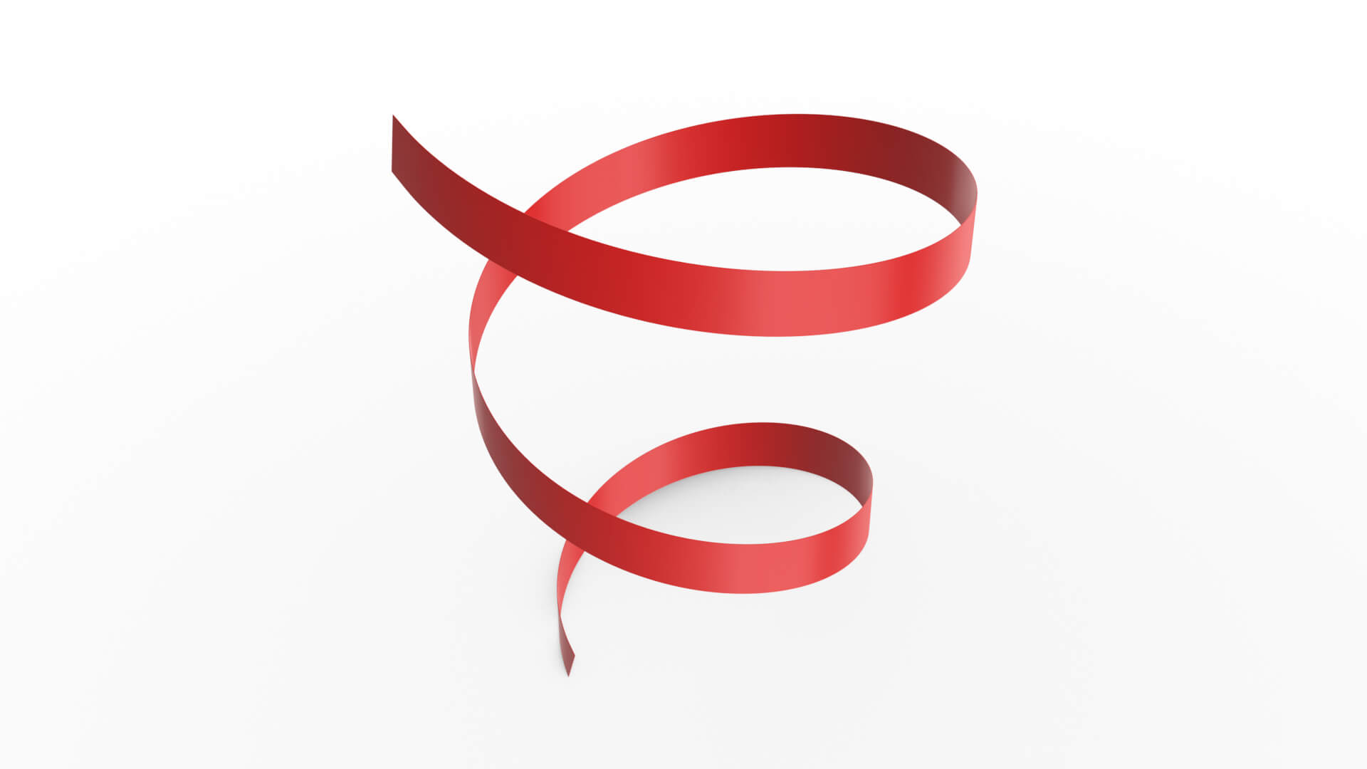 Red Ribbon Turning 3D Model