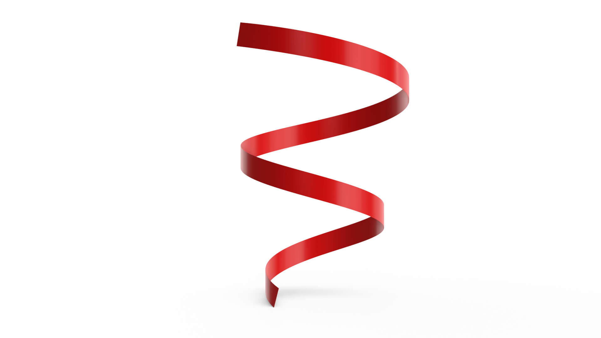 Red Ribbon Turning 3D Model