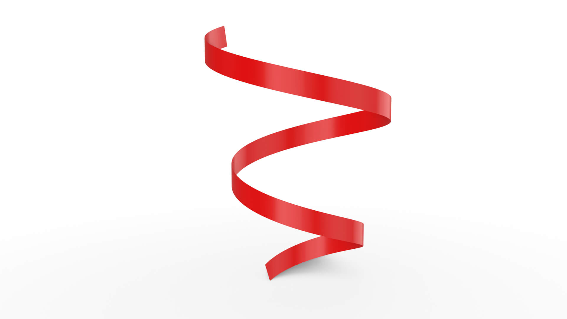 Red Ribbon Turning 3D Model