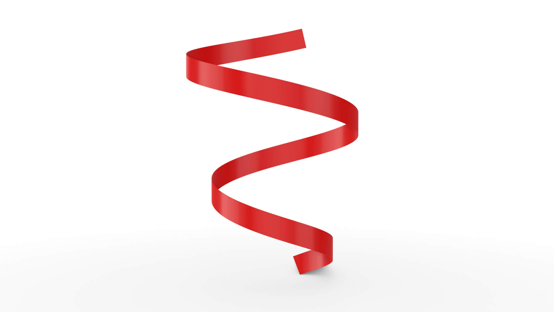 Red Ribbon Turning 3D Model