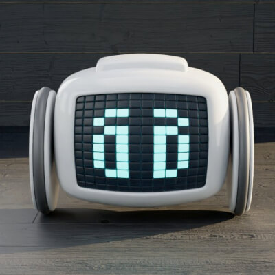 Cute Wheeled Robot 3D Model