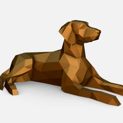 Low Poly Vizsla Dog 3D Model