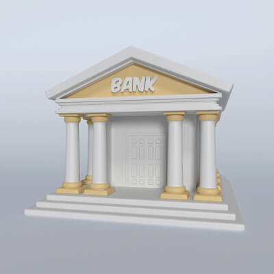 Cartoon Bank 3D Model