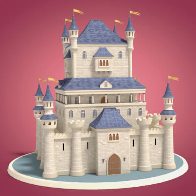 Cartoon Fortress V3 3D Model