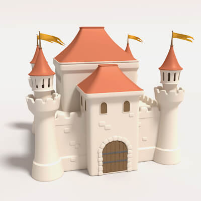 Cartoon Fortress Castle 3D Model